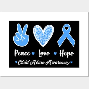 Child Abuse Prevention Awareness Month Blue Ribbon gift idea Posters and Art